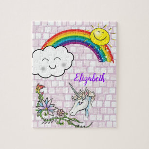 Unicorn Sun Rainbow Jigsaw Puzzle Daisy