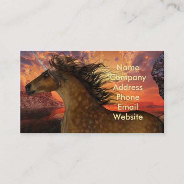 Unicorn Sunset Visitenkarte (Vorderseite)