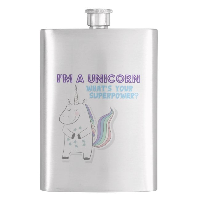 Unicorn Superpower Flachmann (Vorderseite)