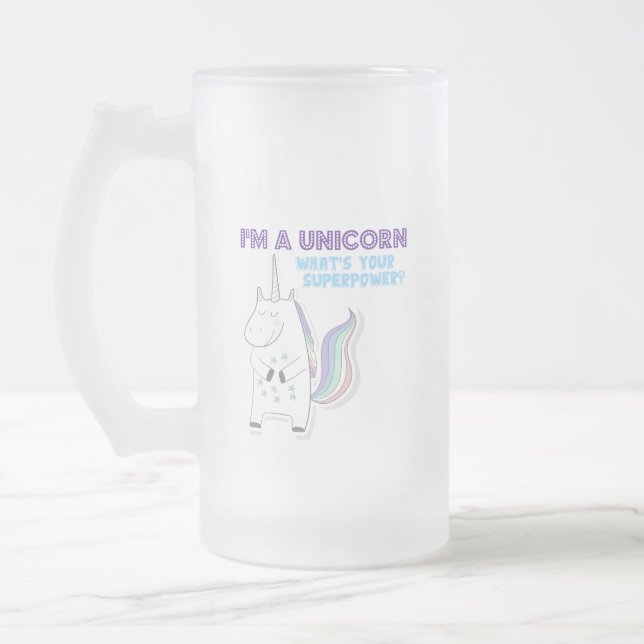 Unicorn Superpower Mattglas Bierglas (Links)