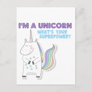 Unicorn Superpower Postkarte