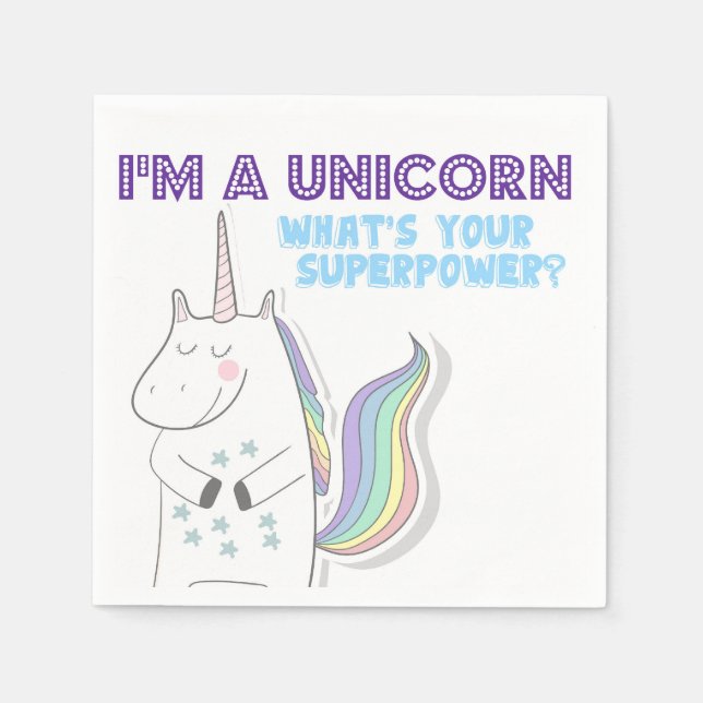 Unicorn Superpower Serviette (Vorderseite)