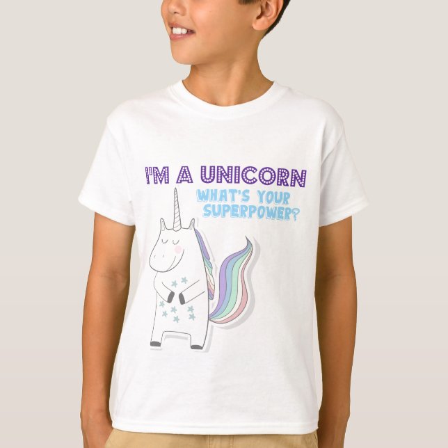Unicorn Superpower T-Shirt (Vorderseite)