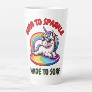 Unicorn Surfer Rainbow Surfen Cool Milchtasse