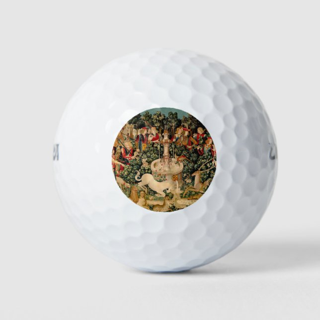 Unicorn Tapestries gefunden Legende Mythisch Golfball (Vorderseite)