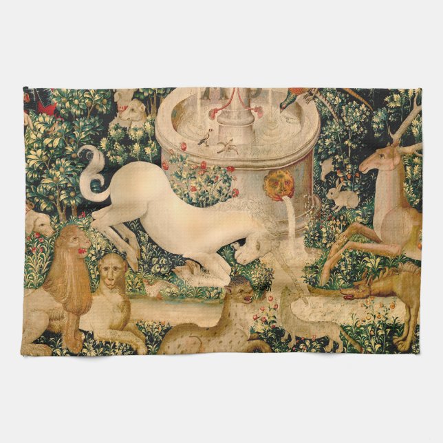 Unicorn Tapestries gefunden Legende Mythisch Handtuch (Horizontal)