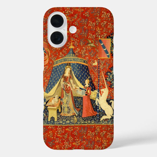 Unicorn Tapestries Lady Legend Mittelalter Case-Mate iPhone Hülle (Rückseite)