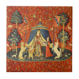 Unicorn Tapestries Lady Legend Mittelalter Fliese
