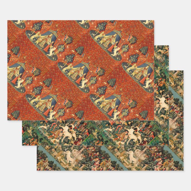 Unicorn Tapestries Lady Legend Mittelalter Geschenkpapier Set (Set)
