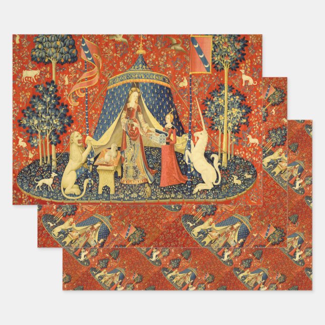 Unicorn Tapestries Lady Legend Mittelalter Geschenkpapier Set (Set)
