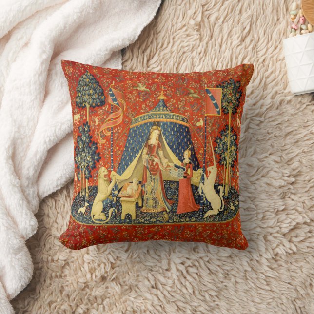 Unicorn Tapestries Lady Legend Mittelalter Kissen (Decke)