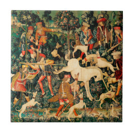 Unicorn Tapestries Mittelalterliche Klassische Ver Fliese