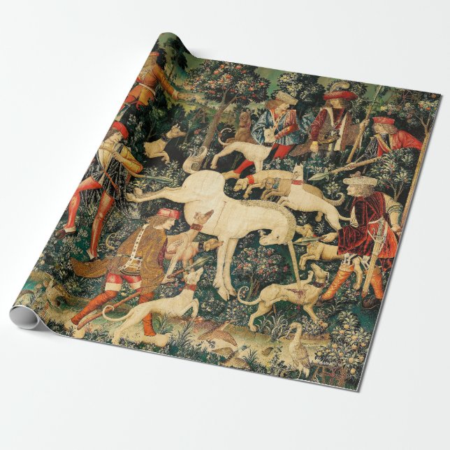 Unicorn Tapestries Mittelalterliche Klassische Ver Geschenkpapier (Ungerollt)