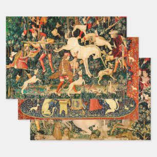 Unicorn Tapestries Mittelalterliche Klassische Ver Geschenkpapier Set