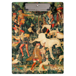 Unicorn Tapestries Mittelalterliche Klassische Ver Klemmbrett