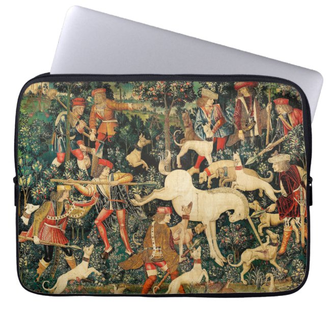Unicorn Tapestries Mittelalterliche Klassische Ver Laptopschutzhülle (Vorderseite)