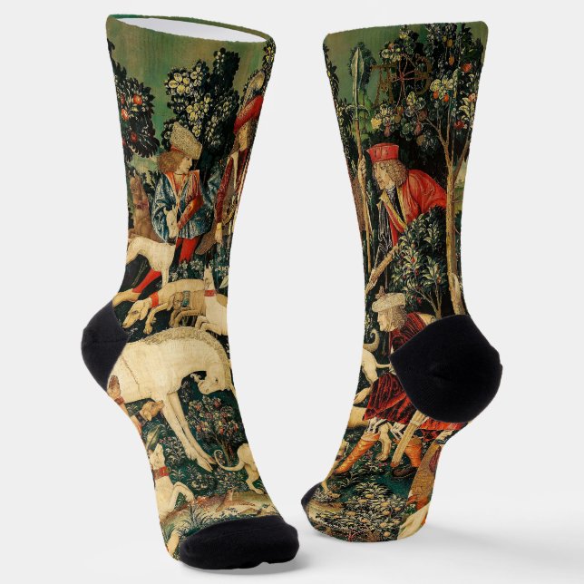 Unicorn Tapestries Mittelalterliche Klassische Ver Socken (Gewinkelt)