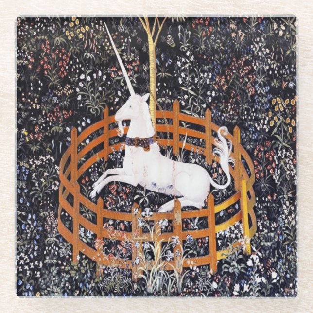 Unicorn Tapestry #7 Glasuntersetzer (Vorderseite)