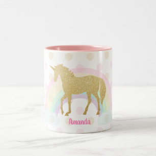 Unicorn-Tasse, Glitzerunicorn-Tasse Zweifarbige Tasse