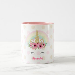 Unicorn-Tasse, Glitzerunicorn-Tasse Zweifarbige Tasse