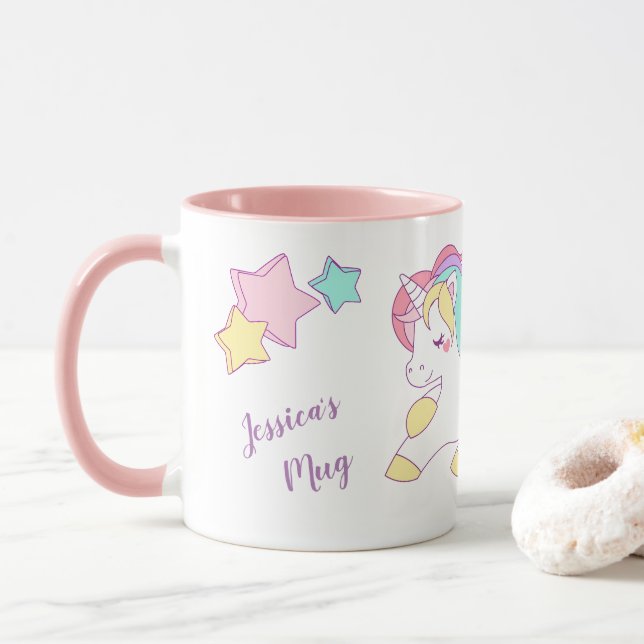 Unicorn-Tasse Tasse (Mit Donut)