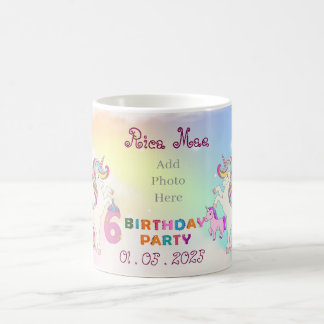 Unicorn-Themed 6. Geburtstagsparty Tasse Souvenir