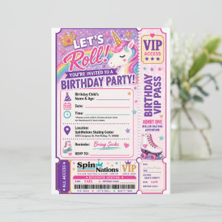 Unicorn Themed Birthday Invitation Spinnations Einladung