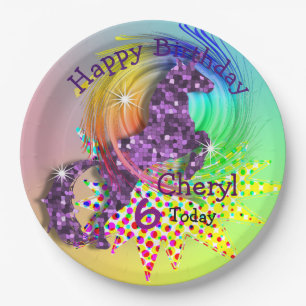 Unicorn Themed Magical Rainbow Party Pappteller