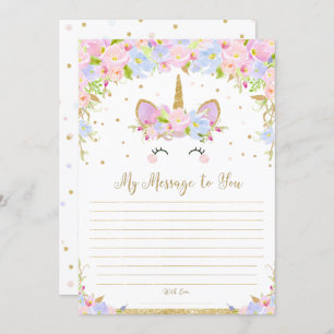 Unicorn Time Kapselnachricht an Sie Blank Cards Einladung