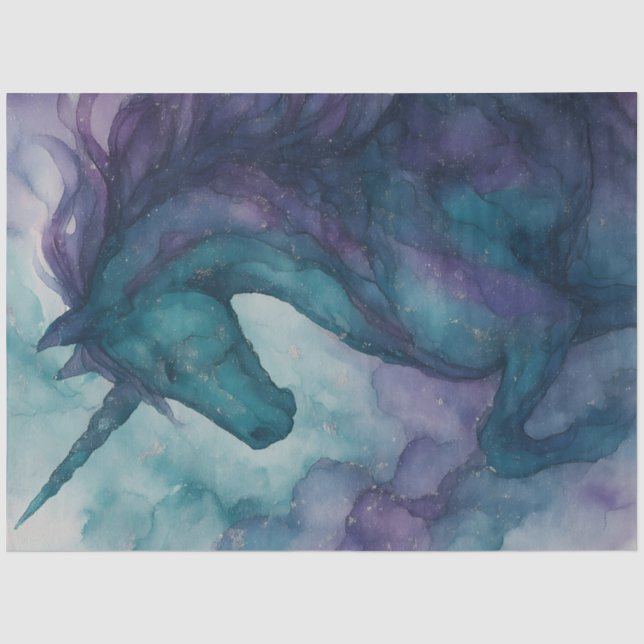 Unicorn Tissue - Alcohol Ink Style Seidenpapier (Vorderseite)