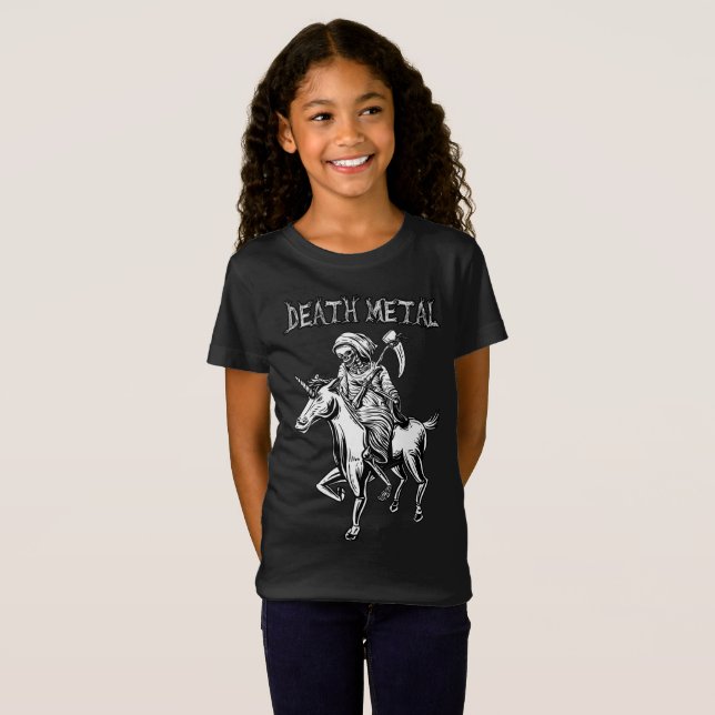 Unicorn-Todesmetallrocker gehen zum Höllen-Shirt T-Shirt (Vorne ganz)