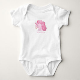 Unicorn Typografie Baby Girl Pink Fantasy Baby Strampler