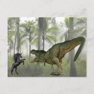 Unicorn Tyrannosaurus Dinosaur Postkarte