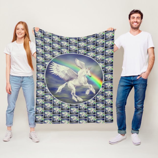 Unicorn über Regenbogen Fleecedecke (Beispiel)
