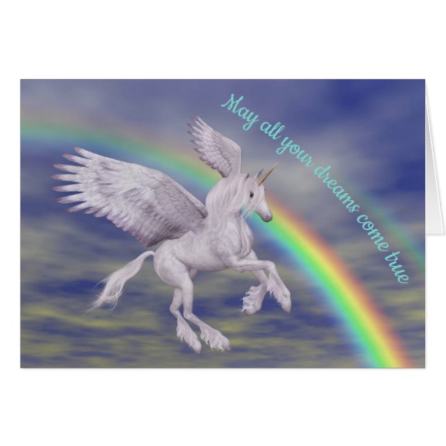 Unicorn über Regenbogenträume Inspiration (Vorderseite (Horizontal))