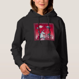 Unicorn UFO Selfie: Square Land (Pixel Art) #12 Hoodie