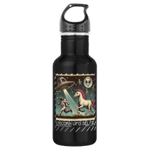 Unicorn UFO Selfie: Vintage Flucht (Teekind Alien) Edelstahlflasche
