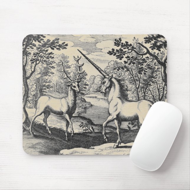 Unicorn und Deer Stag Mousepad (Mit Mouse)
