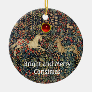 UNICORN UND DEINE, BLUME, WALDTIERE, blumenreich Keramik Ornament