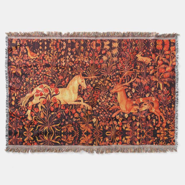 UNICORN UND DEINE, BLUME, WALDTIERE, Rote Flora Decke (Vorderseite)