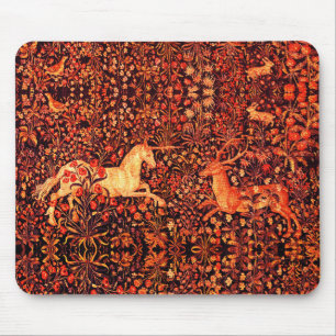 UNICORN UND DEINE, BLUME, WALDTIERE, Rote Flora Mousepad