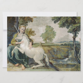 Unicorn und eine junge Frau (von Domenichino) Karte
