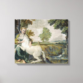 Unicorn und eine junge Frau (von Domenichino) Leinwanddruck