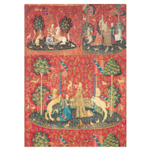 UNICORN UND GOTISCHE FANTASIE-BLUMEN, BLUMENmotive Tischdecke