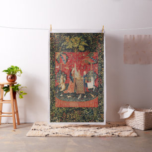 UNICORN UND LADY PLAYER ORGAN Red Green Floral Stoff