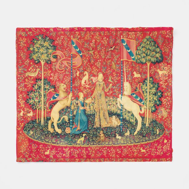 UNICORN UND MEDIEVA FANTASY BLUME, FLORALMOTIFS FLEECEDECKE (Vorderseite (Horizontal))