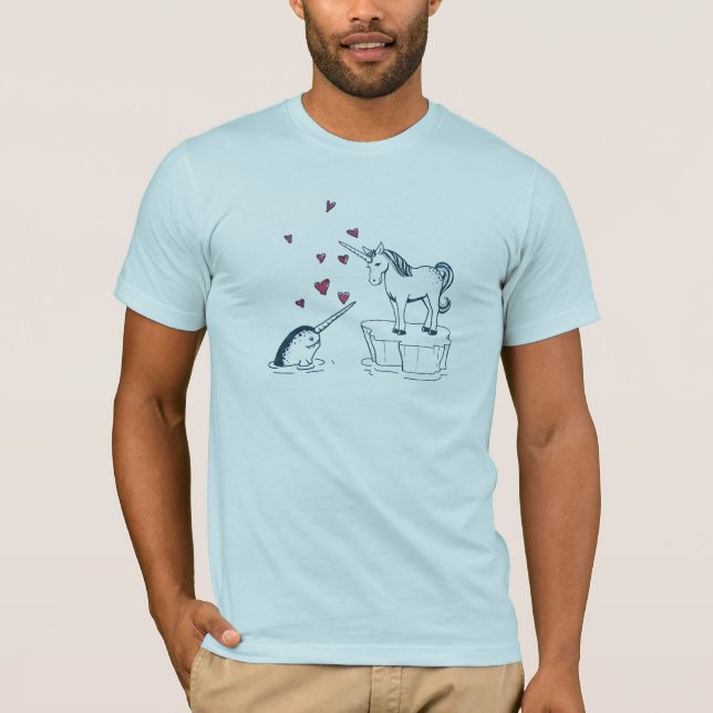 Unicorn und Narwhal, wahres Liebe-T-Shirt T-Shirt (Vorderseite)