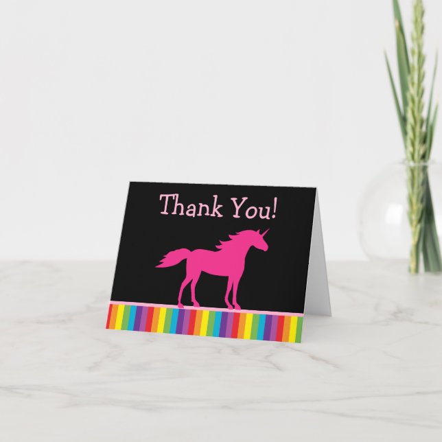 Unicorn und Regenbogen Danke an die Karten (Vorderseite)