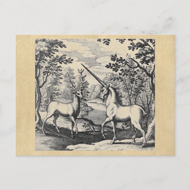Unicorn und Stag Postkarte (Vorderseite)