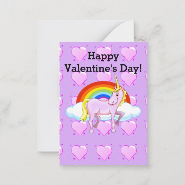 Unicorn Valentine Mitteilungskarte (Vorderseite)